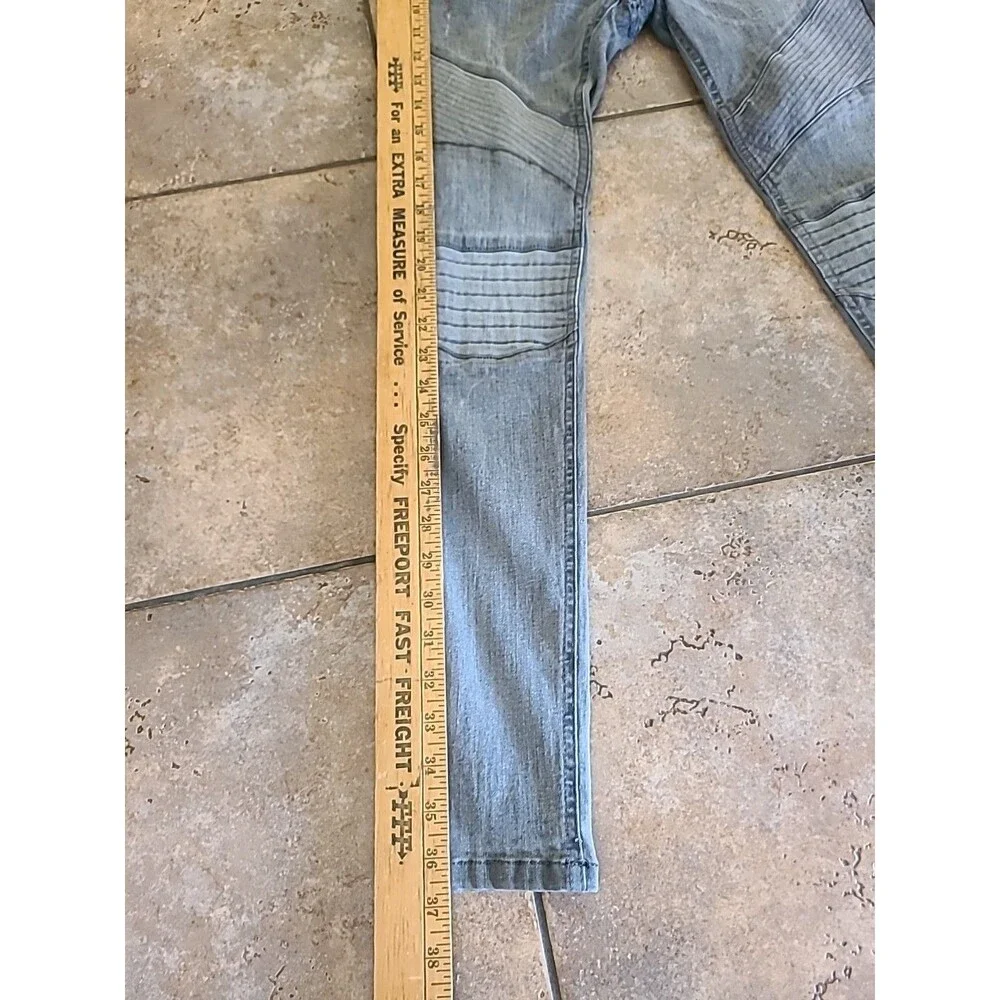 Zara Man ZMDC Skinny Jeans Gray Denim Mens Sz 31 Distressed - Picture 4 of 8